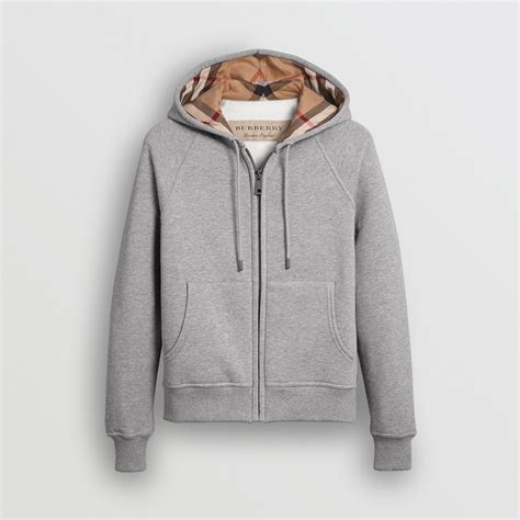 burberry pale grey melange hoodie|grey burberry zip up hoodie.